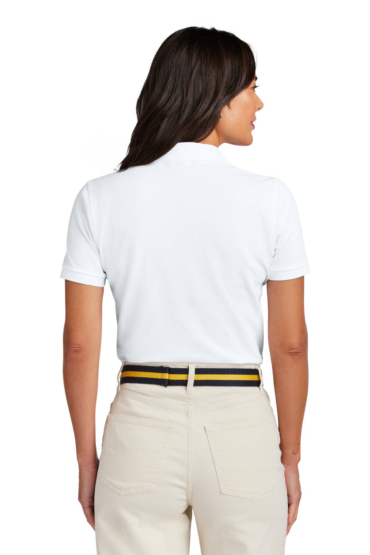 White Brooks Brothers Women's Pima Cotton Pique Polo BB18201