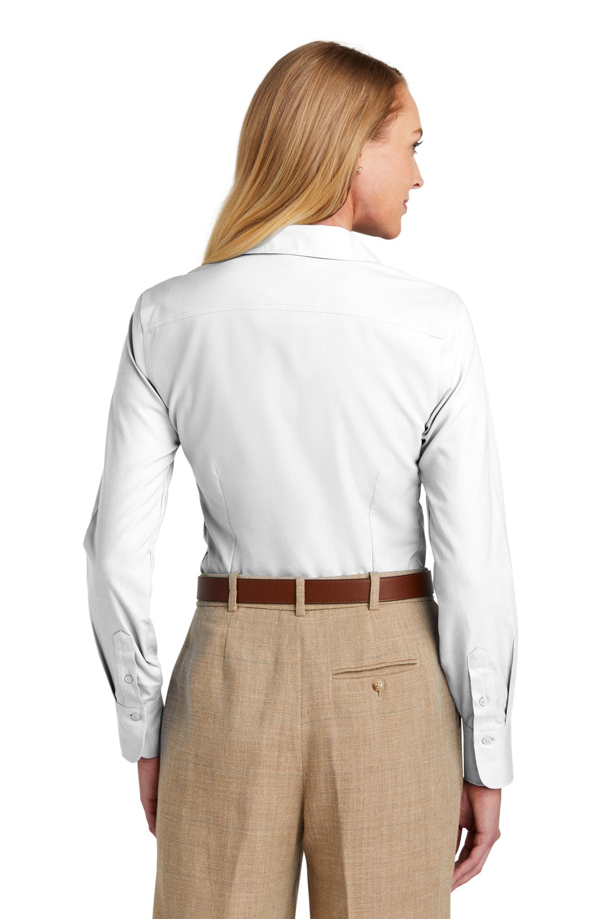 White Brooks Brothers Women's Wrinkle-Free Stretch Nailhead Shirt BB18003