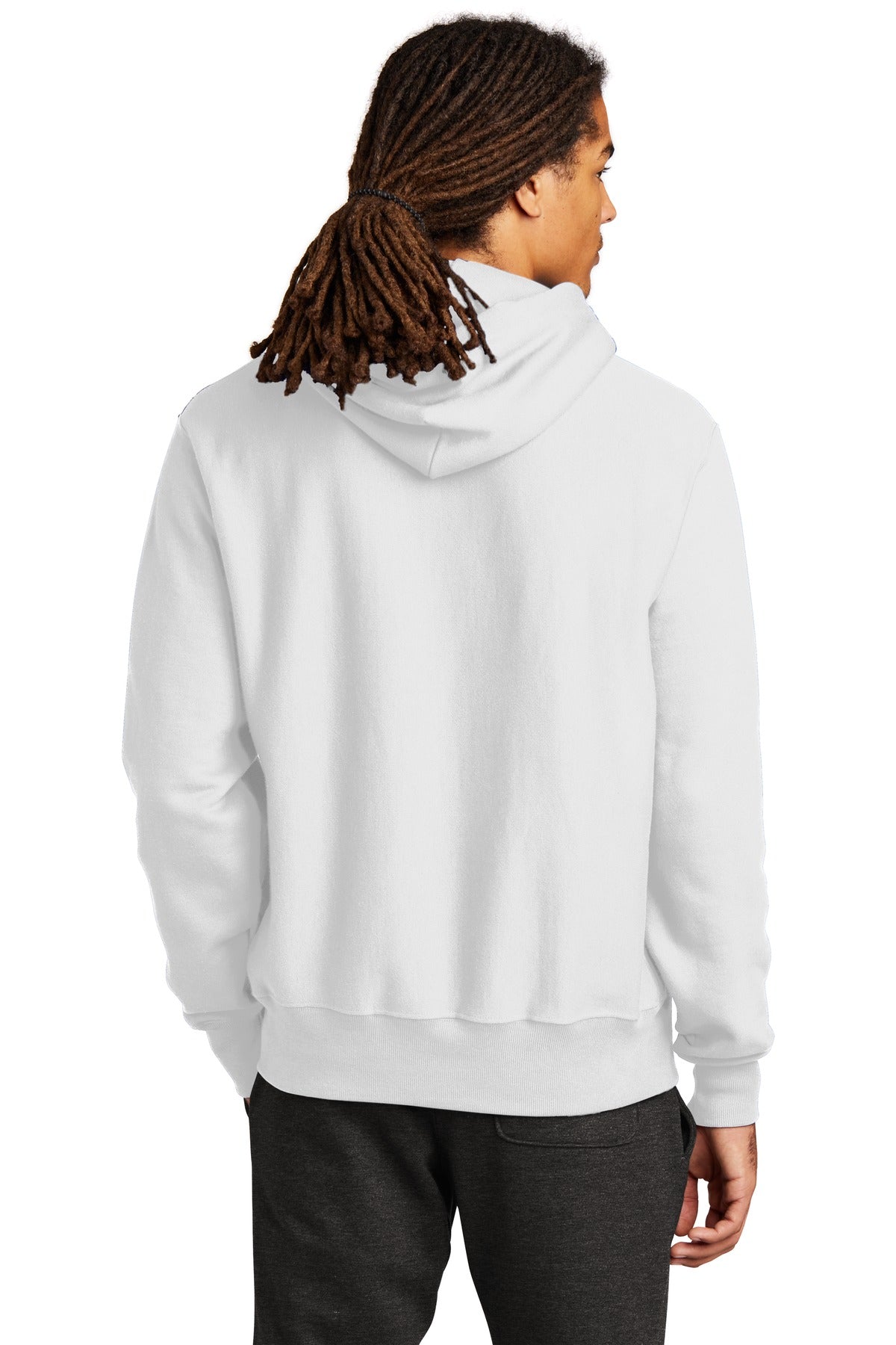 White Champion Reverse Weave Hooded Sweatshirt S101