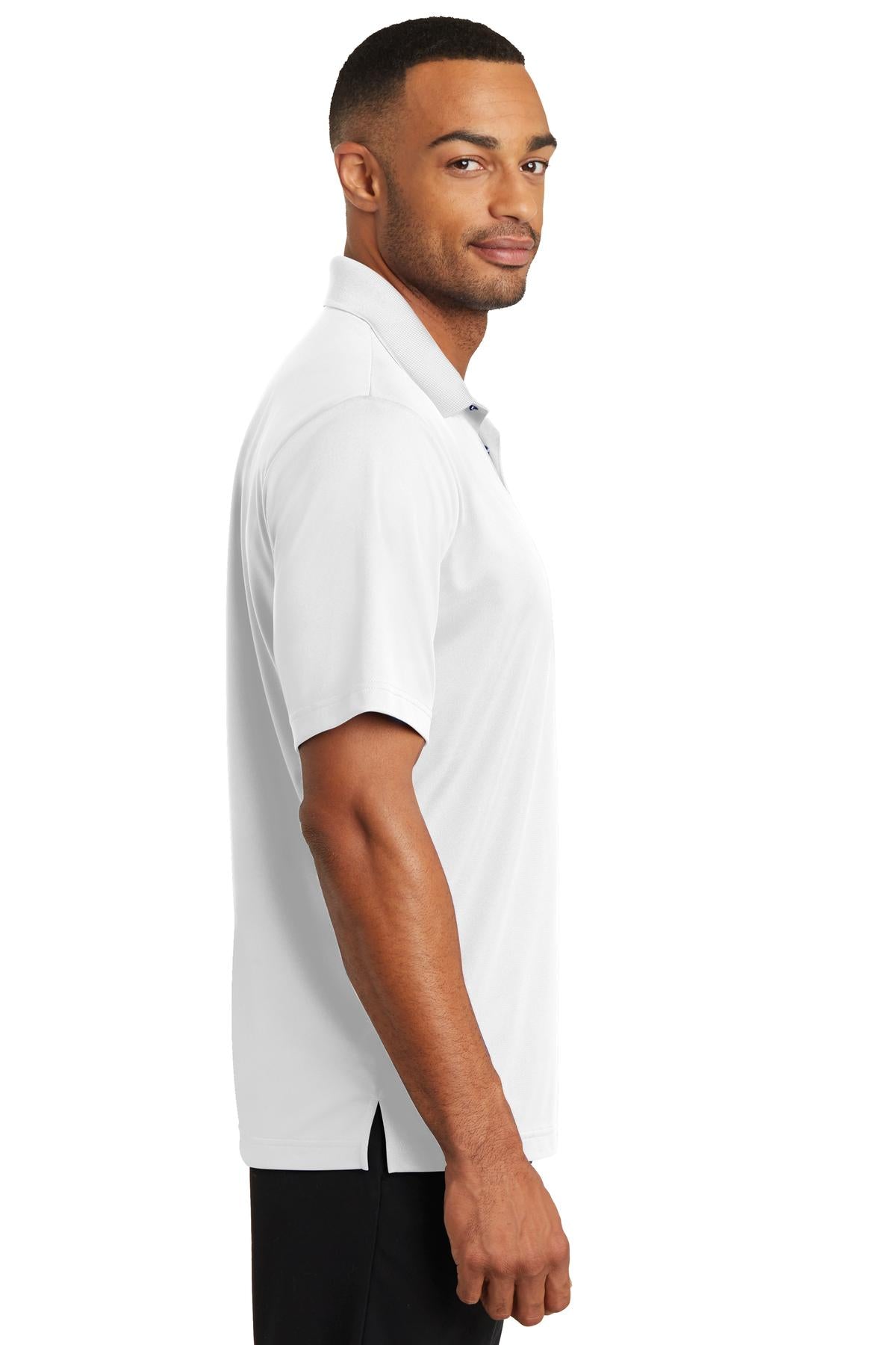 White CornerStone Micropique Gripper Polo. CS421