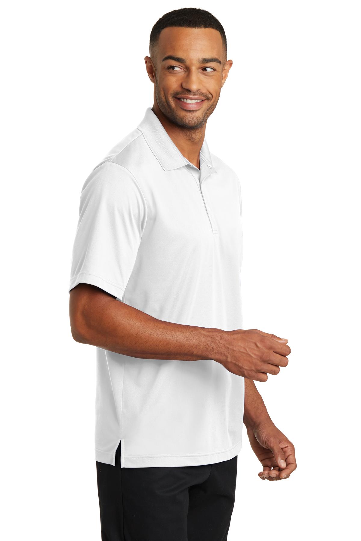 White CornerStone Micropique Gripper Polo. CS421