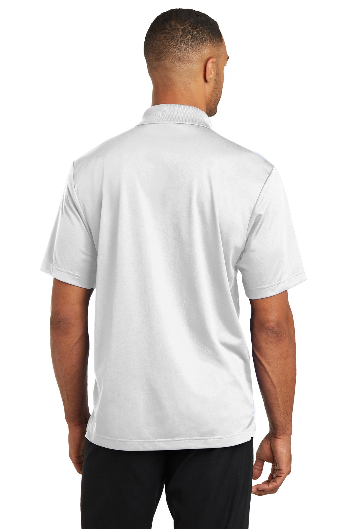 White CornerStone Micropique Gripper Polo. CS421