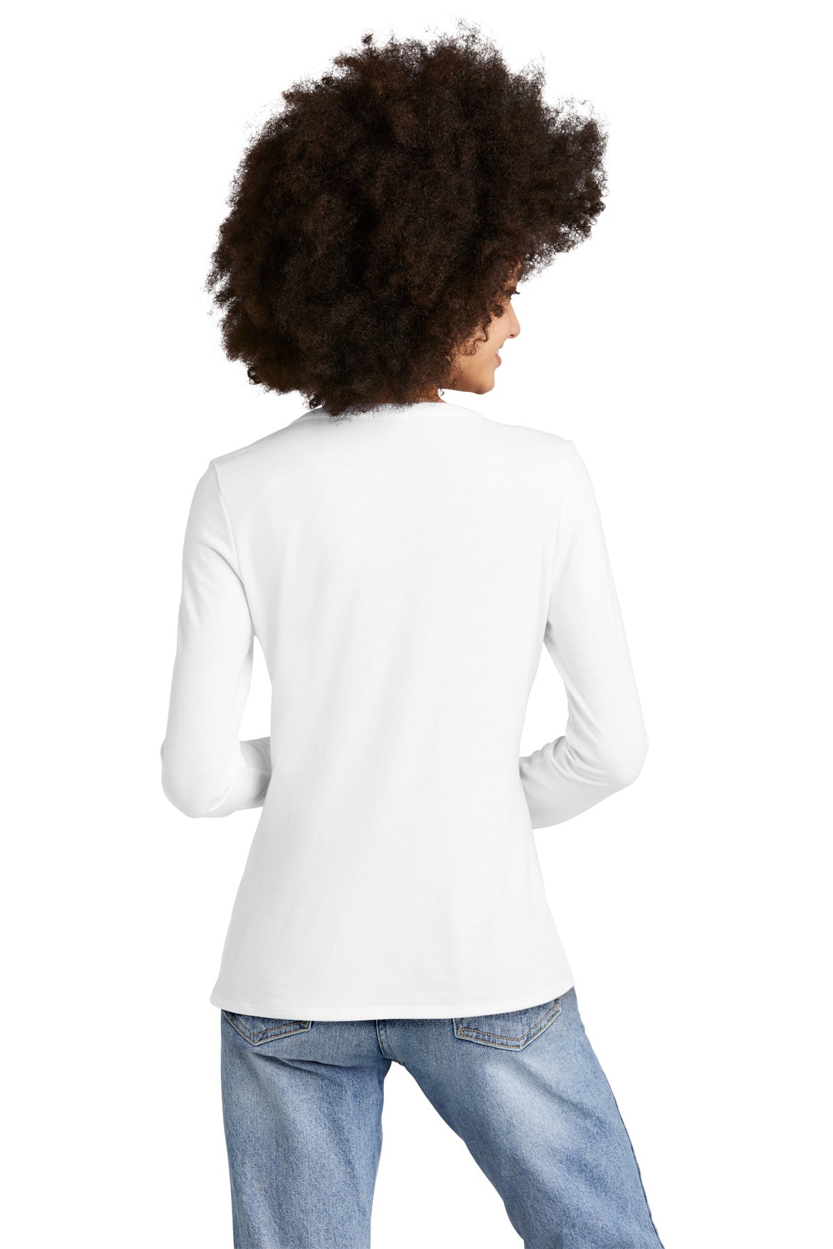 White District Women's Perfect Tri Long Sleeve V-Neck Tee DT135