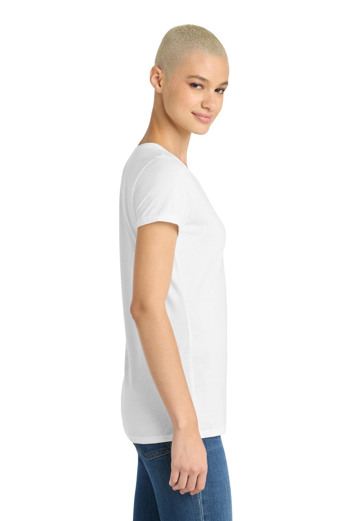 White District Women's Perfect Tri V-Neck Tee. DM1350L