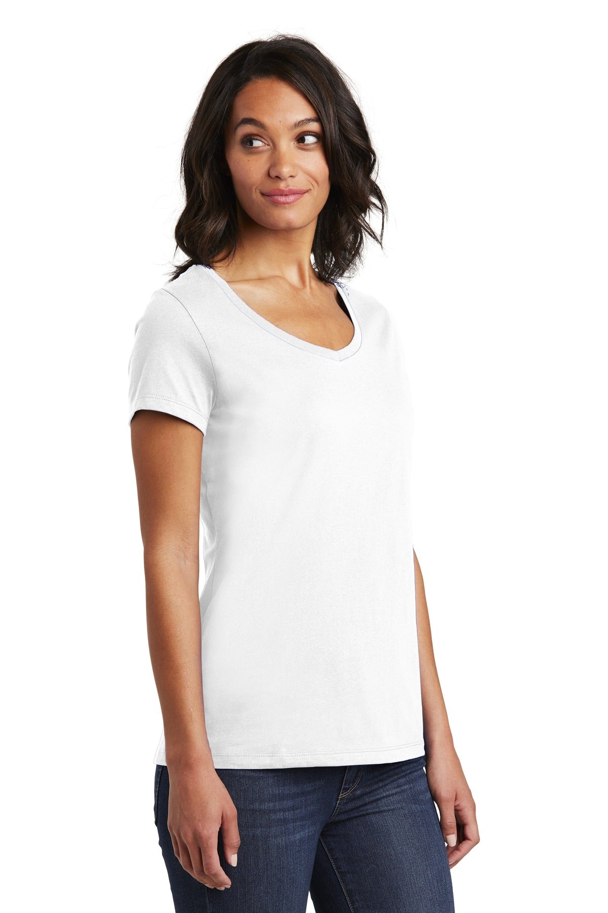 White District Women's Very Important Tee V-Neck. DT6503
