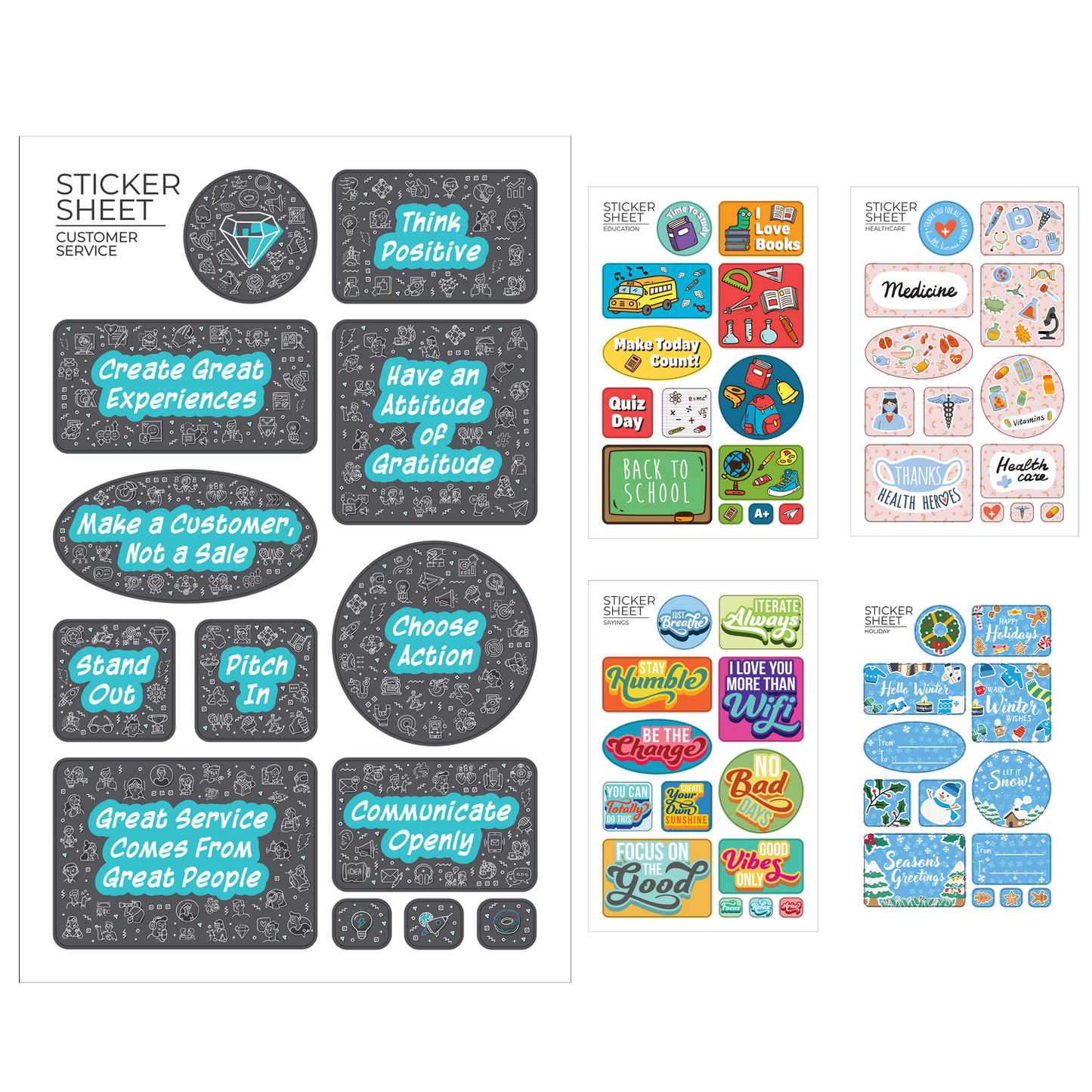 Flair 7" X 11 " Sticker Sheet