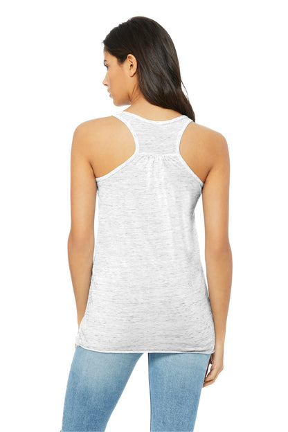 White Marble BELLA+CANVAS Women's Flowy Racerback Tank. BC8800