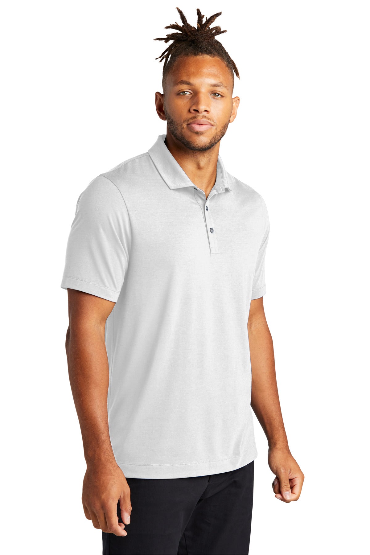 White Mercer+Mettle Stretch Jersey Polo MM1014