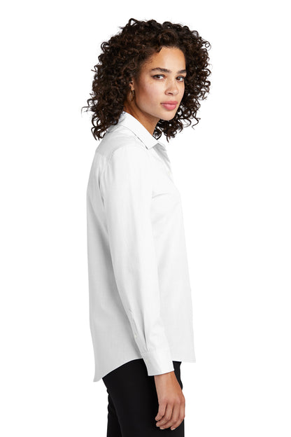 White Mercer+Mettle Women's Long Sleeve Stretch Woven Shirt MM2001