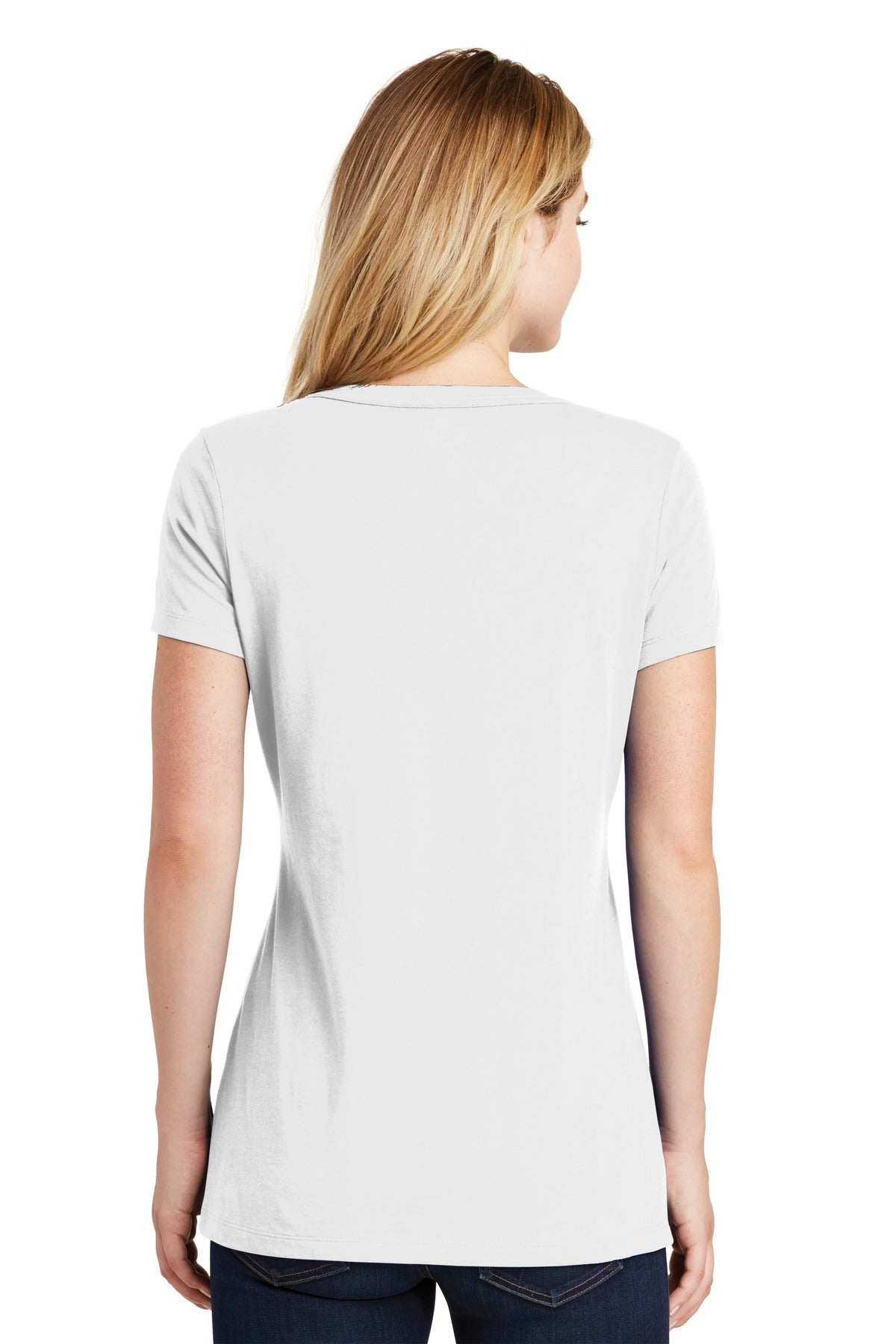 White New Era Women's Heritage Blend V-Neck Tee. LNEA101