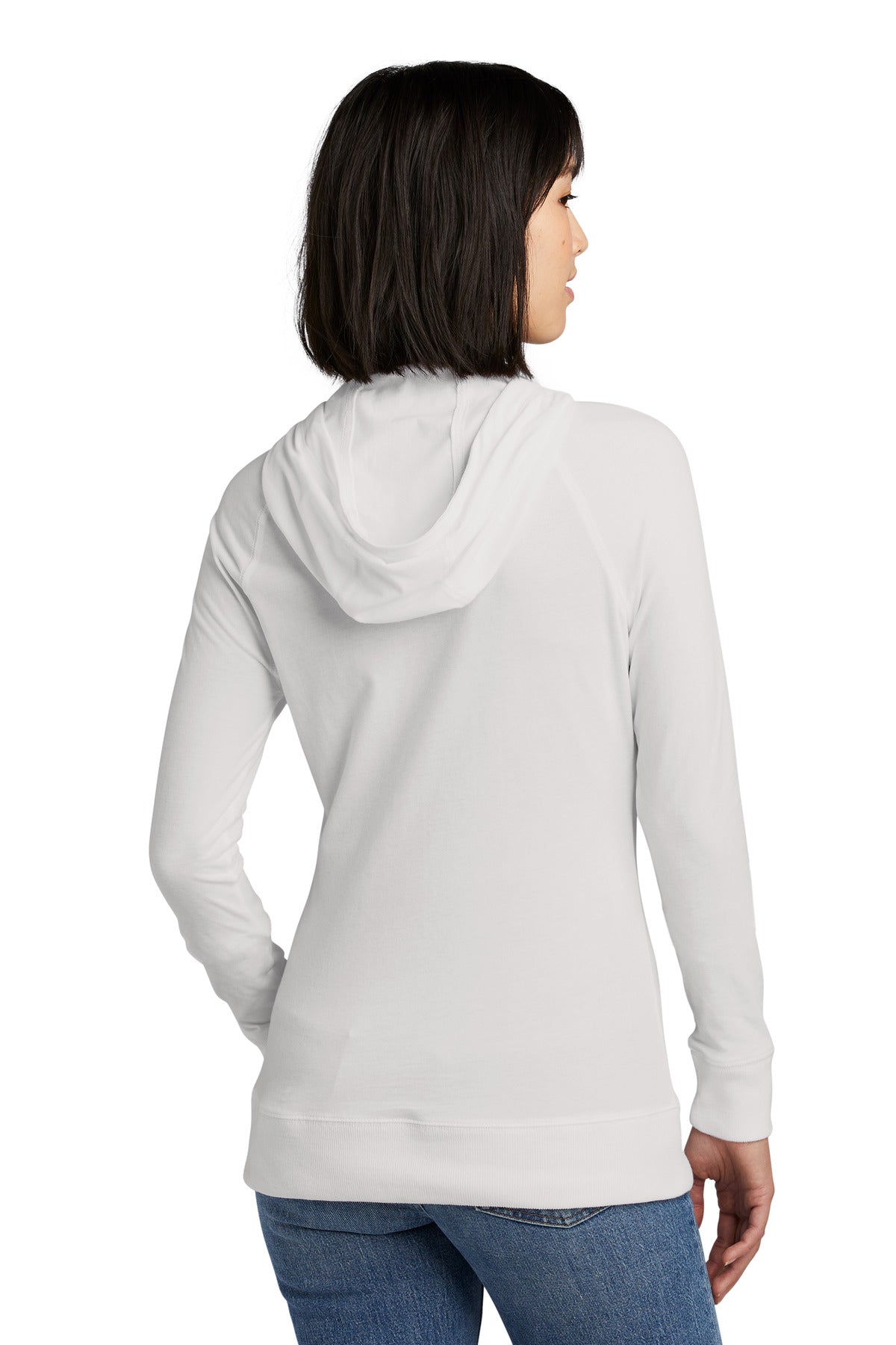 White New Era Women's Sueded Cotton Blend Full-Zip Hoodie. LNEA122