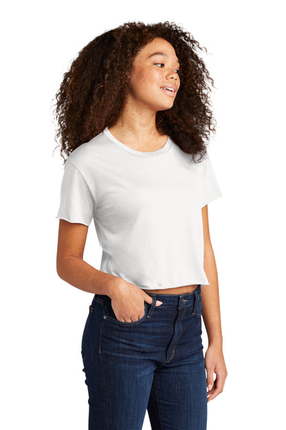 White Next Level Apparel Women's Festival Cali Crop Tee. NL5080