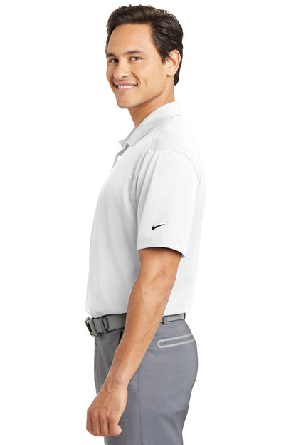 White Nike Dri-FIT Vertical Mesh Polo. 637167