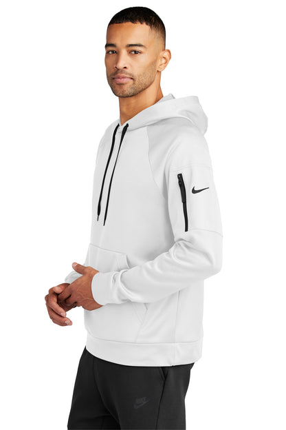White Nike Therma-FIT Pocket Pullover Fleece Hoodie NKFD9735