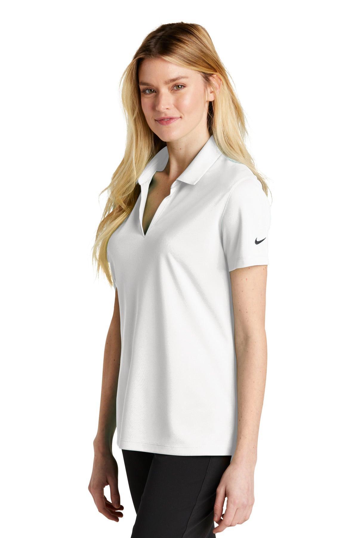 White Nike Women's Dri-FIT Micro Pique 2.0 Polo NKDC1991