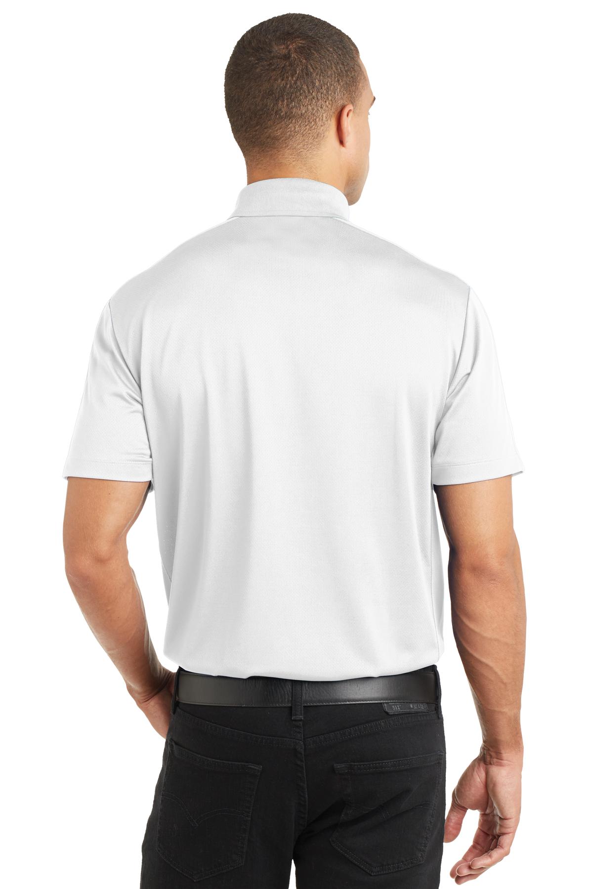 White Port Authority Diamond Jacquard Polo. K569