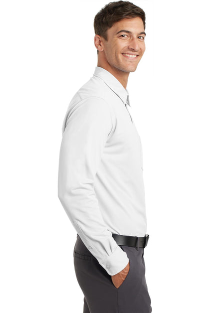 White Port Authority Dimension Knit Dress Shirt. K570