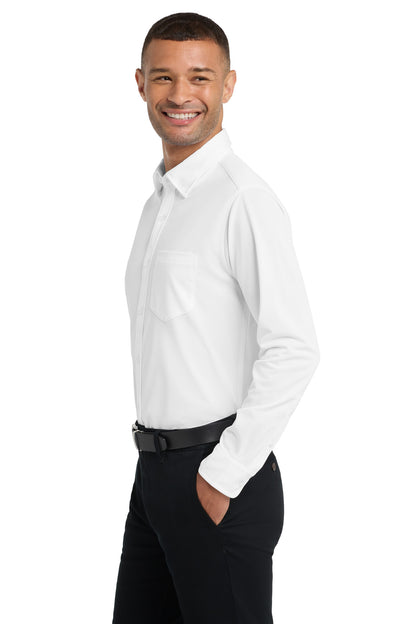 White Port Authority Dimension Knit Dress Shirt. K570