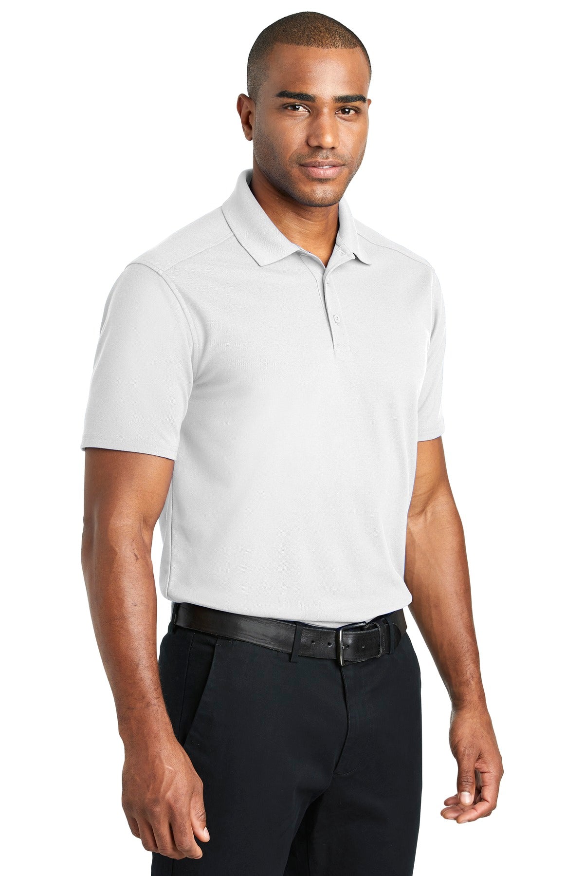 White Port Authority EZPerformance Pique Polo. K600