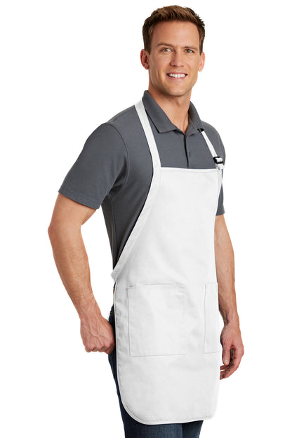 White Port Authority Full-Length Apron with Pockets. A500