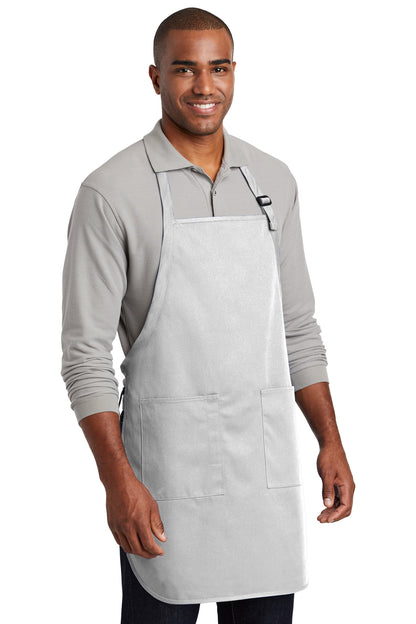 White Port Authority Full-Length Two-Pocket Bib Apron. A600