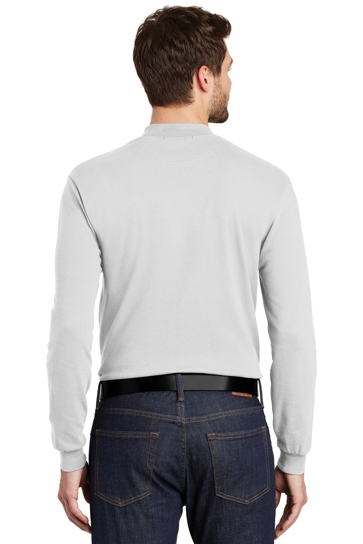 White Port Authority Interlock Knit Mock Turtleneck. K321