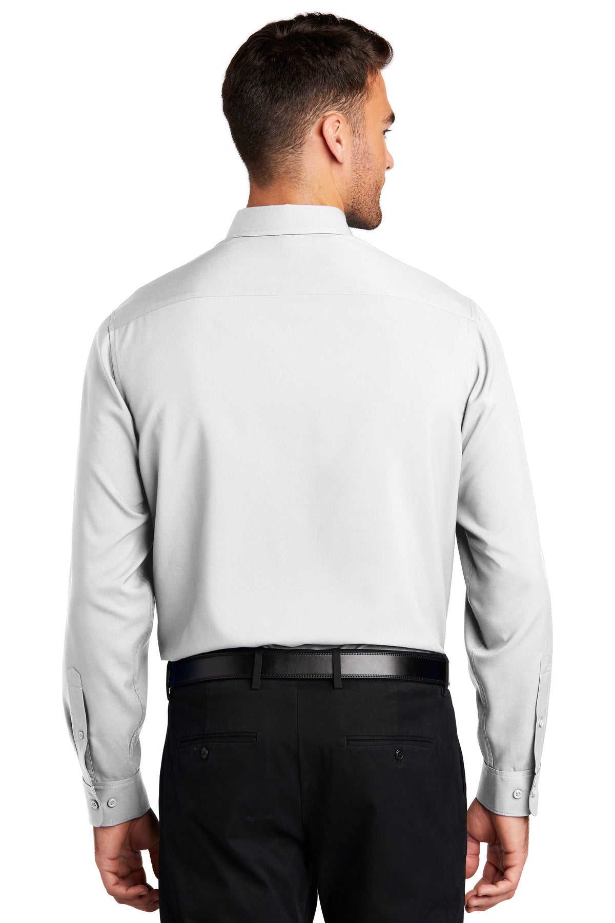 White Port Authority Long Sleeve Performance Staff Shirt W401