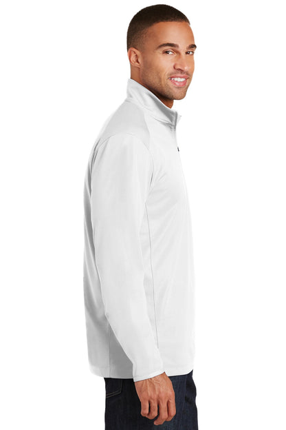 White Port Authority Pinpoint Mesh 1/2-Zip. K806