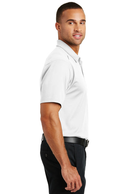 White Port Authority Pinpoint Mesh Polo. K580