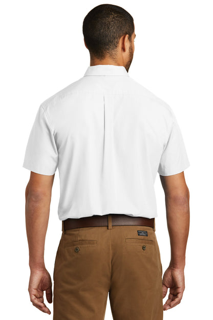 White Port Authority Short Sleeve Carefree Poplin Shirt. W101