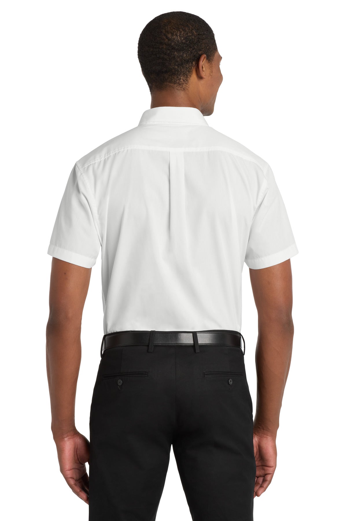 White Port Authority Short Sleeve Carefree Poplin Shirt. W101