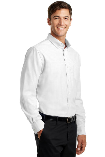 White Port Authority SuperPro Oxford Shirt. S658