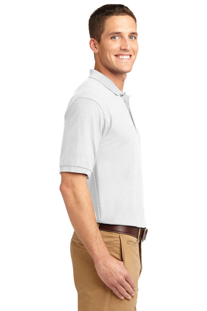 White Port Authority Tall Silk Touch Polo. TLK500
