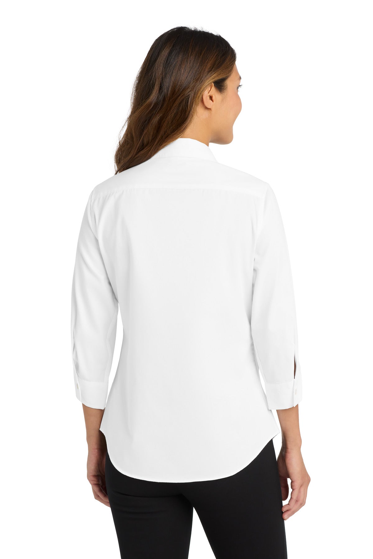 White Port Authority Women's 3/4-Sleeve Easy Care Shirt. L612