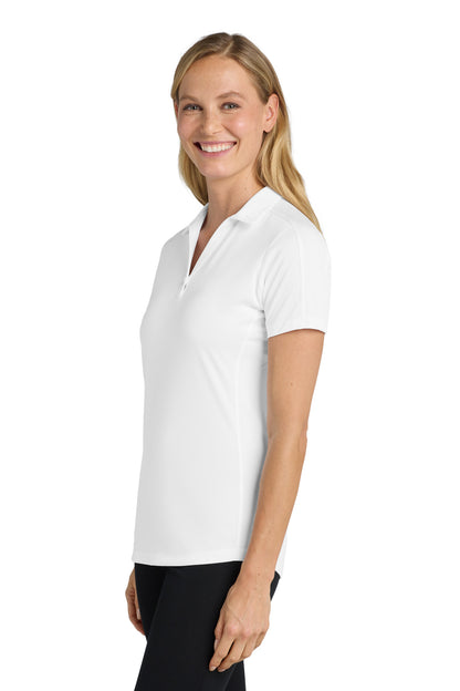 White Port Authority Women's Diamond Jacquard Polo. L569