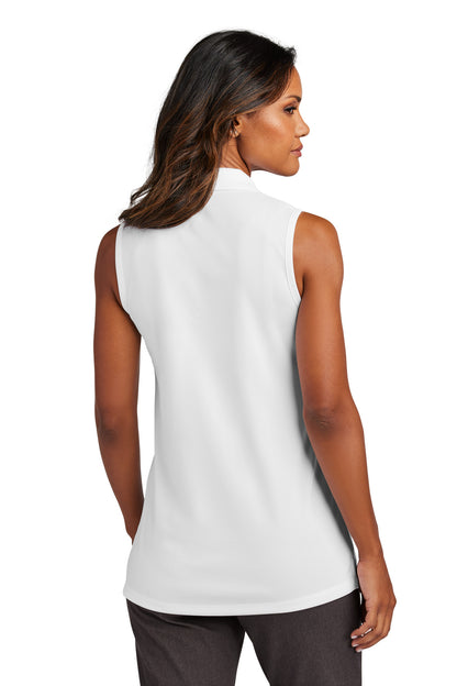 White Port Authority Women's Dry Zone UV Micro-Mesh Sleeveless Polo LK110SV