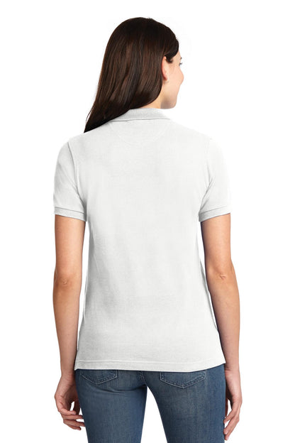 White Port Authority Women's Heavyweight Cotton Pique Polo. L420