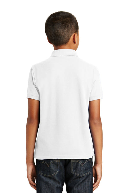 White Port Authority Youth Core Classic Pique Polo. Y100