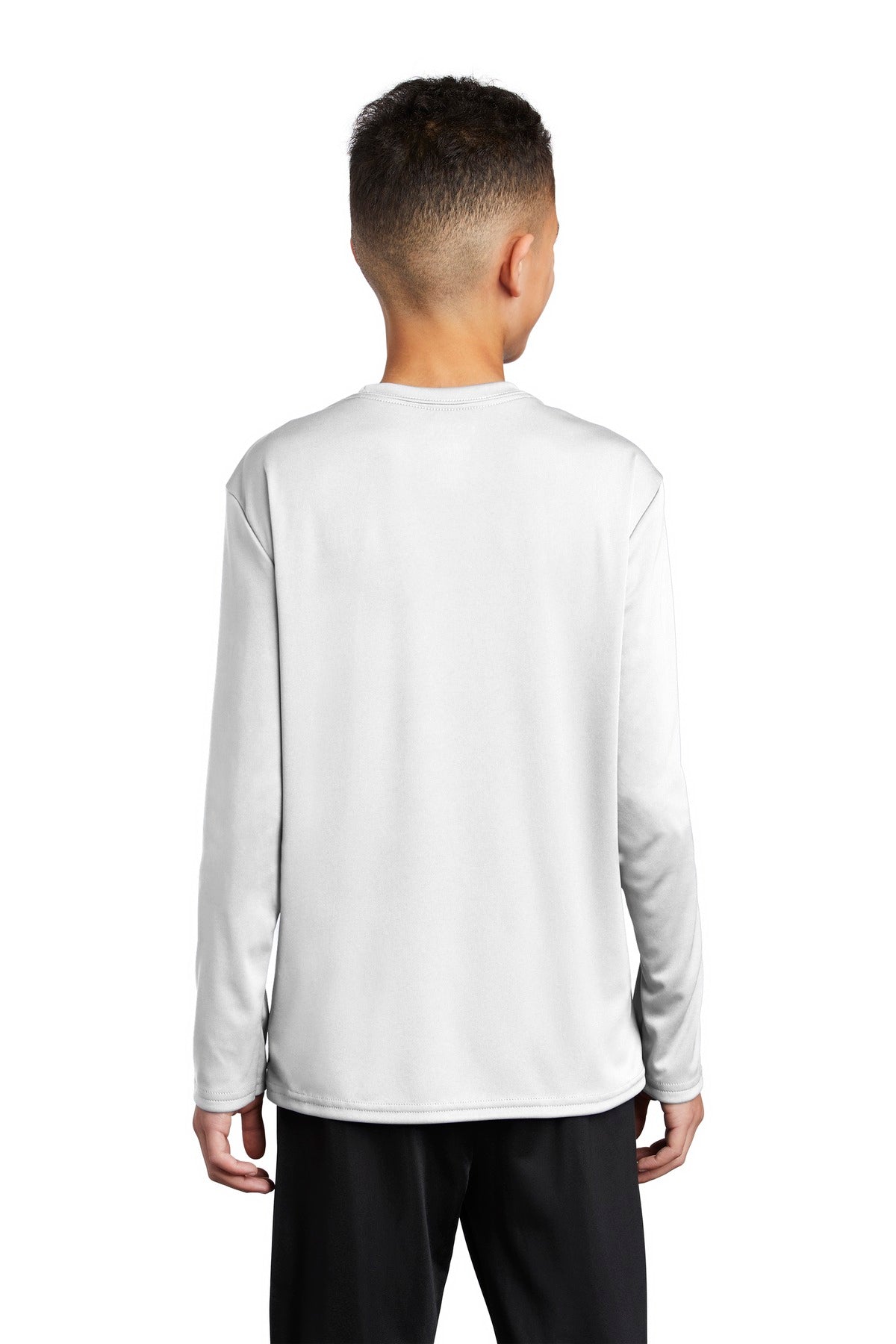 White Port & Company Youth Long Sleeve Performance Tee PC380YLS