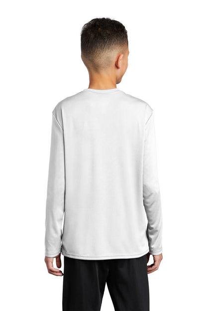 White Port & Company Youth Long Sleeve Performance Tee PC380YLS