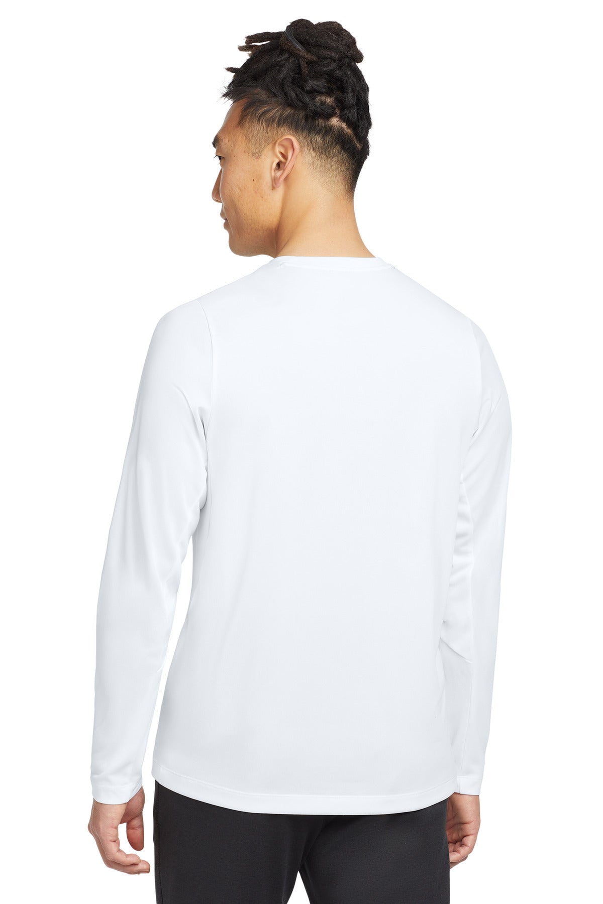 White Solid New Era Series Performance Long Sleeve Crew Tee. NEA201