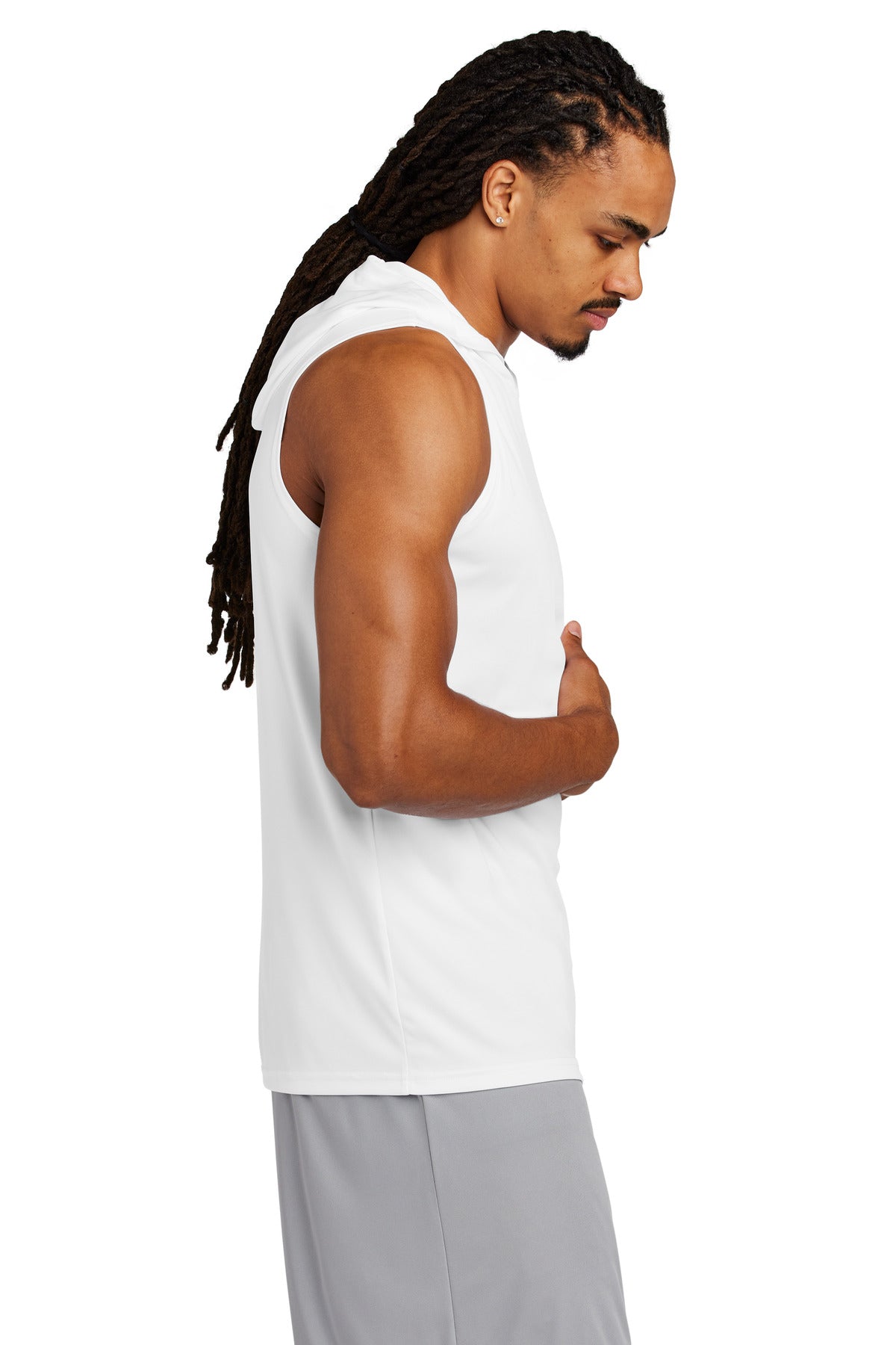 White Sport-Tek Competitor Sleeveless Hoodie ST352H