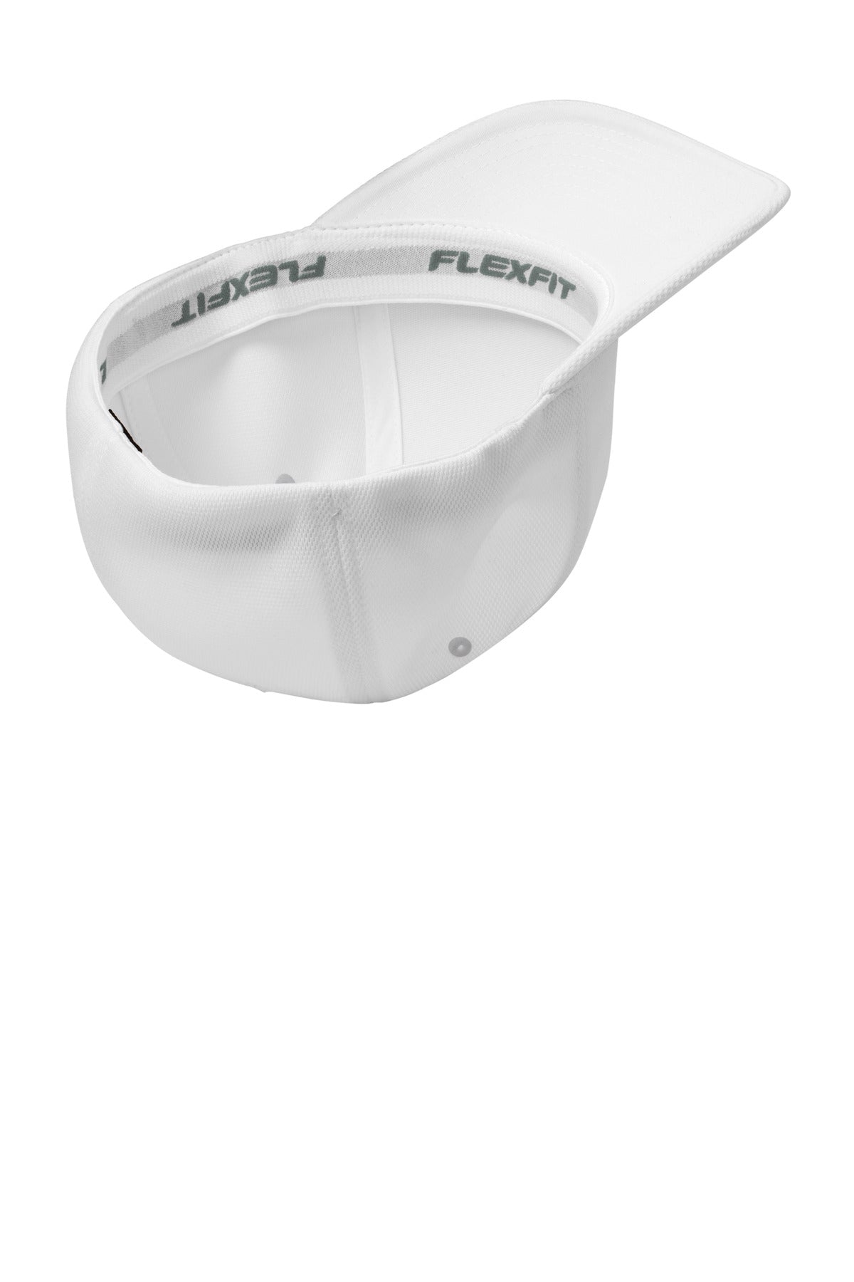 White Sport-Tek Flexfit Cool & Dry Poly Block Mesh Cap. STC22