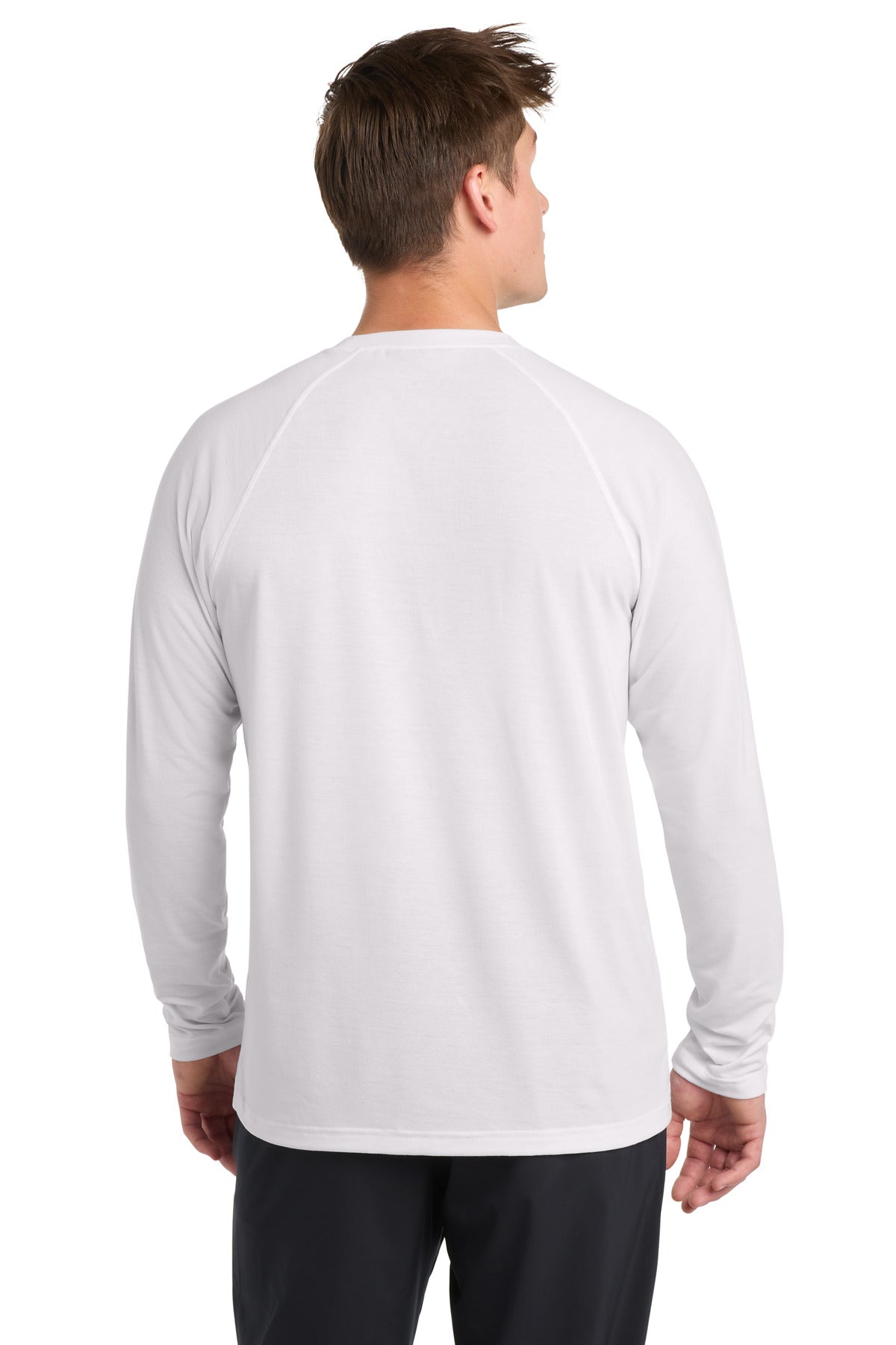 White Sport-Tek Long Sleeve Ultimate Performance Crew. ST700LS