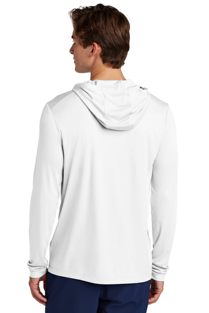 White Sport-Tek Posi-UV Pro Long Sleeve Hoodie ST420LSH