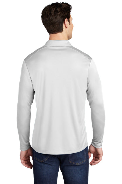 White Sport-Tek Posi-UV Pro Long Sleeve Polo. ST520LS