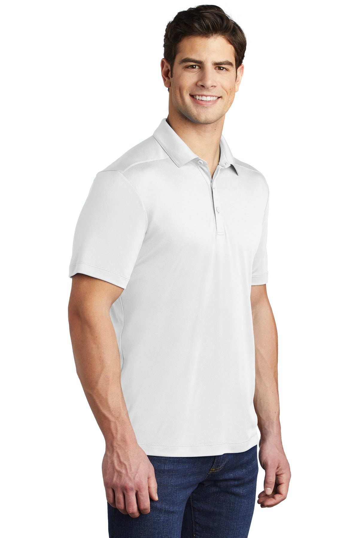 White Sport-Tek Posi-UV Pro Polo. ST520