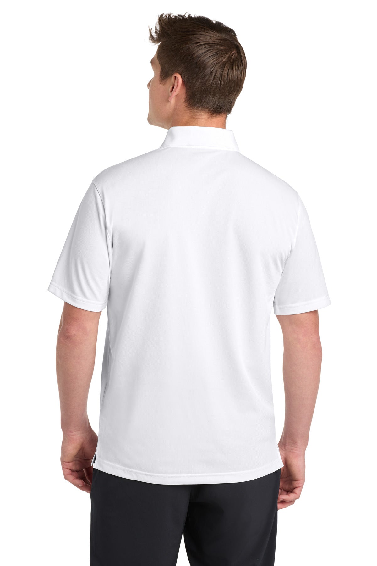 White Sport-Tek PosiCharge Active Textured Polo. ST690