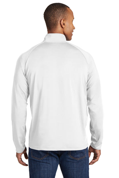 White Sport-Tek Sport-Wick Stretch 1/4-Zip Pullover. ST850
