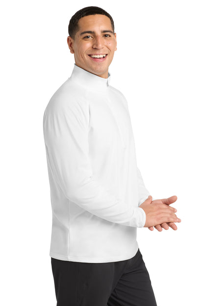 White Sport-Tek Sport-Wick Stretch 1/4-Zip Pullover. ST850